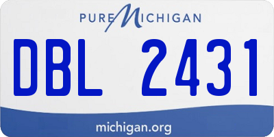 MI license plate DBL2431