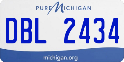 MI license plate DBL2434