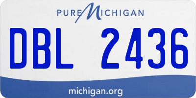 MI license plate DBL2436