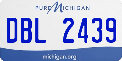 MI license plate DBL2439