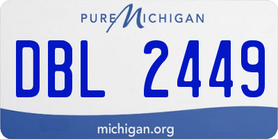 MI license plate DBL2449