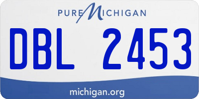 MI license plate DBL2453