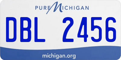 MI license plate DBL2456