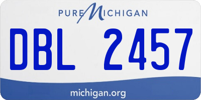 MI license plate DBL2457