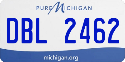 MI license plate DBL2462