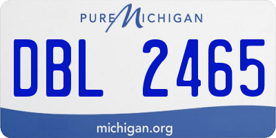 MI license plate DBL2465