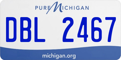 MI license plate DBL2467