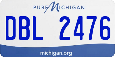 MI license plate DBL2476