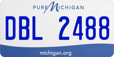 MI license plate DBL2488