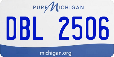 MI license plate DBL2506