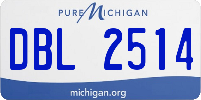 MI license plate DBL2514