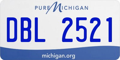 MI license plate DBL2521