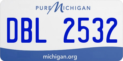 MI license plate DBL2532