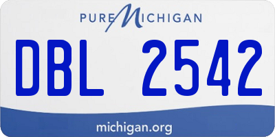 MI license plate DBL2542
