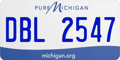 MI license plate DBL2547