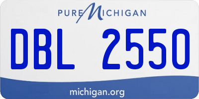 MI license plate DBL2550