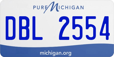 MI license plate DBL2554