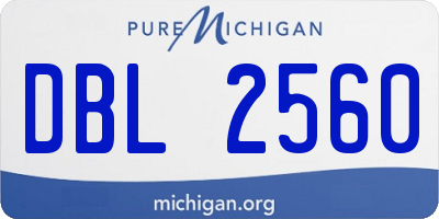 MI license plate DBL2560