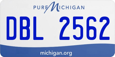 MI license plate DBL2562