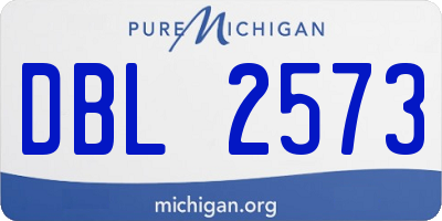 MI license plate DBL2573