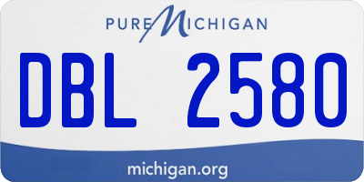 MI license plate DBL2580