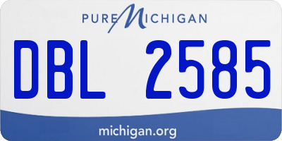 MI license plate DBL2585