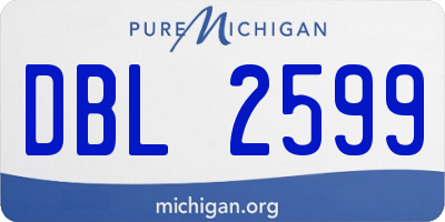 MI license plate DBL2599