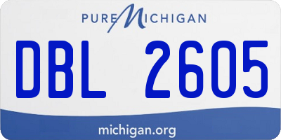 MI license plate DBL2605