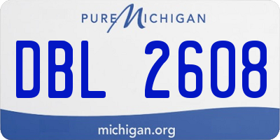 MI license plate DBL2608