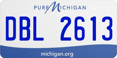 MI license plate DBL2613