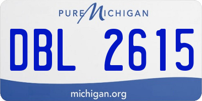 MI license plate DBL2615