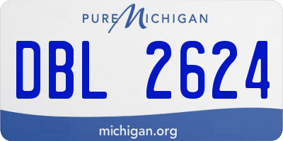 MI license plate DBL2624