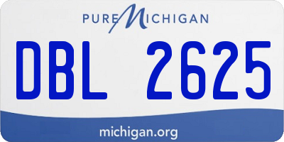 MI license plate DBL2625