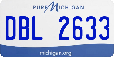 MI license plate DBL2633