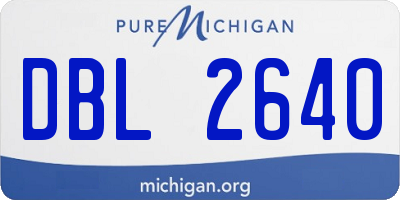 MI license plate DBL2640