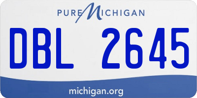 MI license plate DBL2645