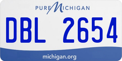 MI license plate DBL2654