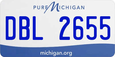 MI license plate DBL2655