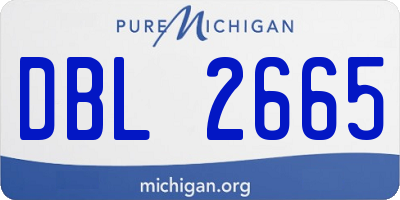 MI license plate DBL2665