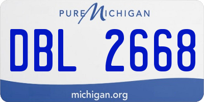 MI license plate DBL2668