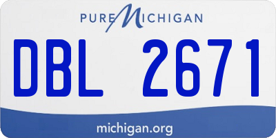 MI license plate DBL2671