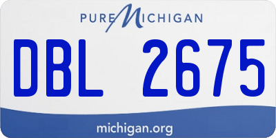 MI license plate DBL2675