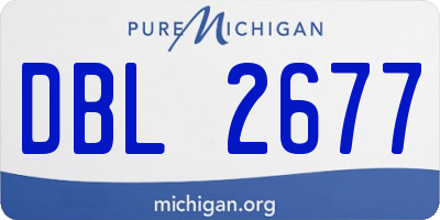 MI license plate DBL2677