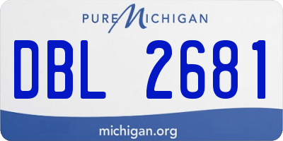 MI license plate DBL2681