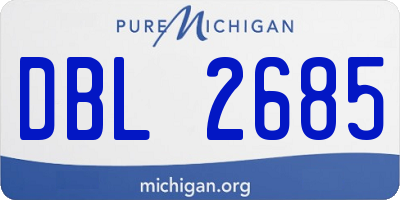 MI license plate DBL2685