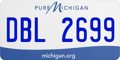 MI license plate DBL2699