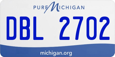 MI license plate DBL2702