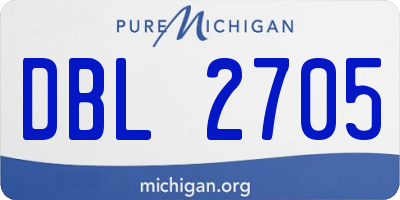 MI license plate DBL2705