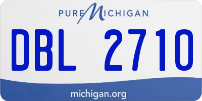 MI license plate DBL2710