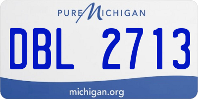 MI license plate DBL2713